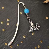 Marque page phare perle bicolore gris bleu 1 