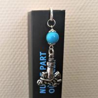 Marque page phare perle bicolore gris bleu 2 