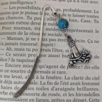 Marque page phare perle bicolore gris bleu 3 