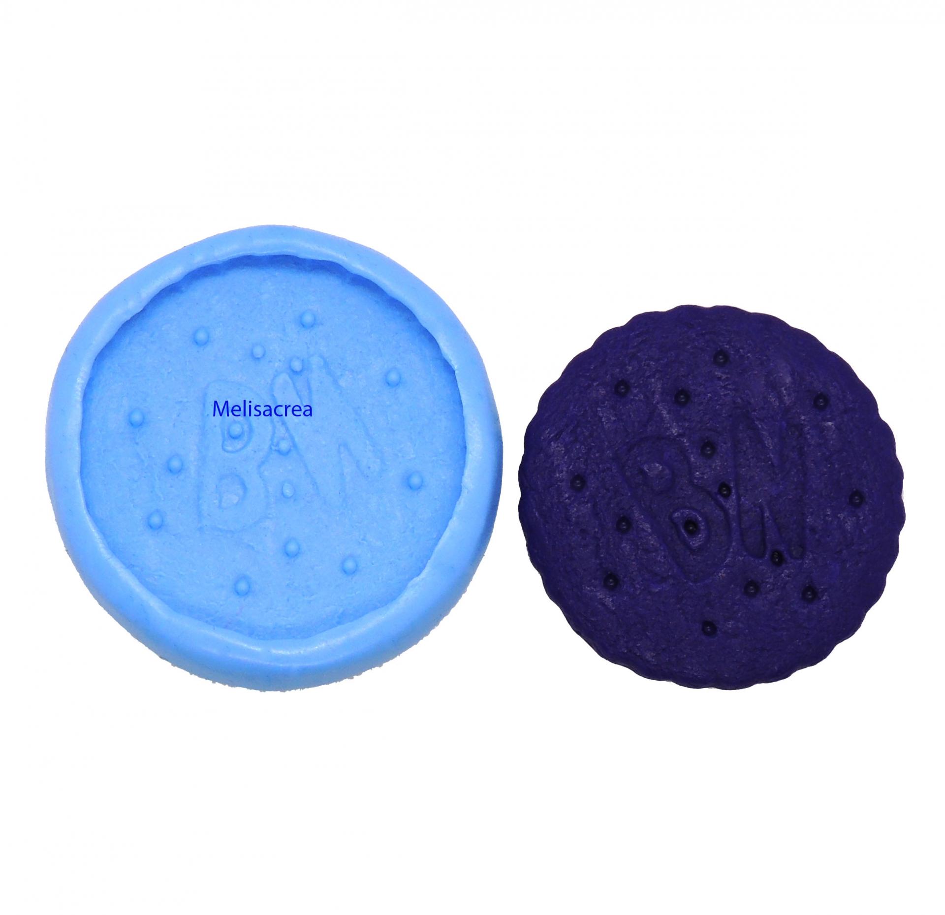 Lot n°1, 2 Moules silicone mini biscuit BN - 3,9 cm