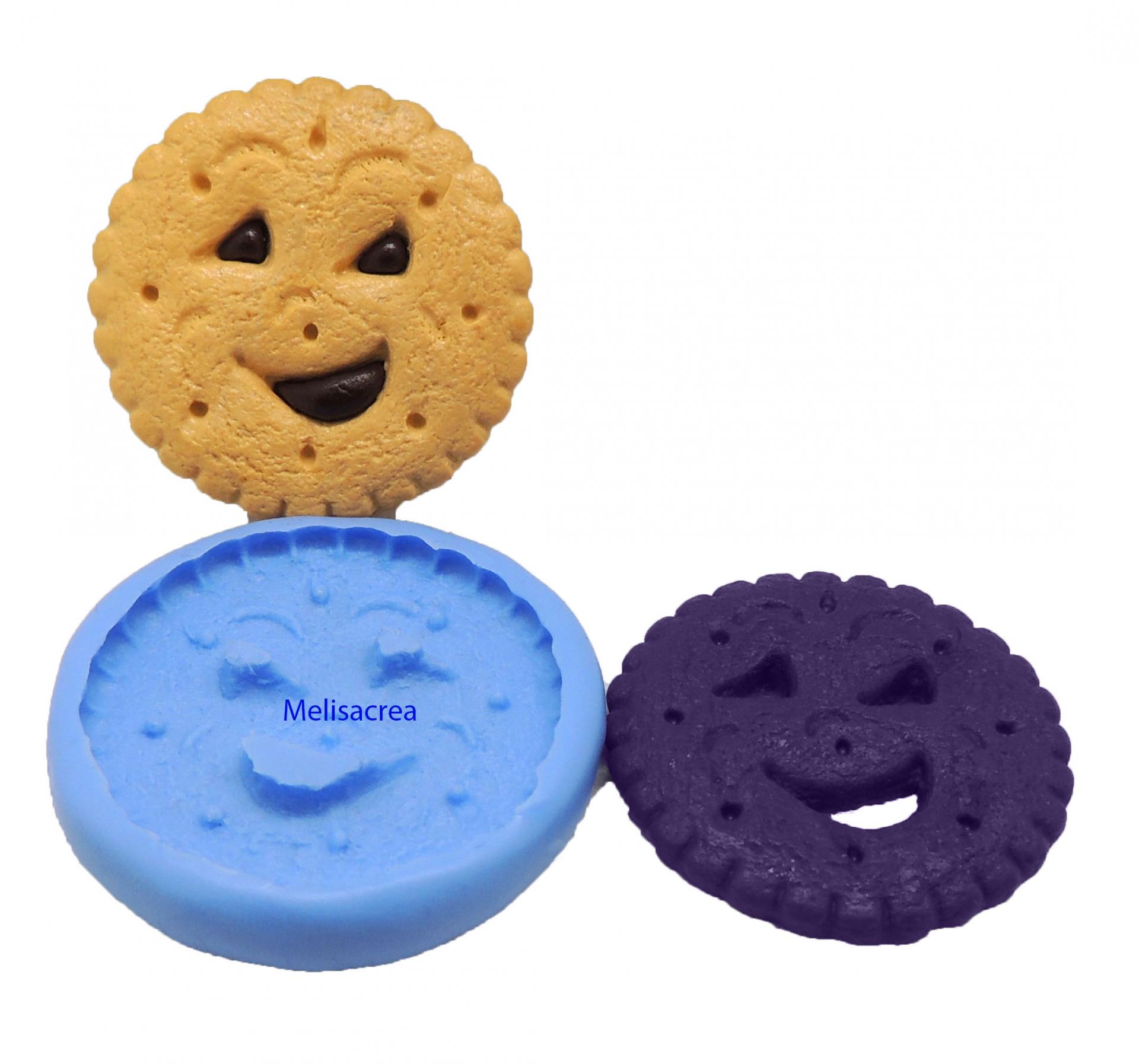 Moule en silicone Biscuit Face choco BN, yeux triangle - 3,9 cm