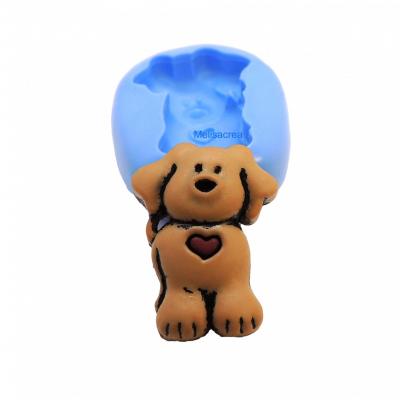 Moule en silicone chien marron coeur clair 3 