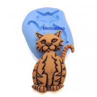 Moule en silicone grand chat pour fimo cernit 3 