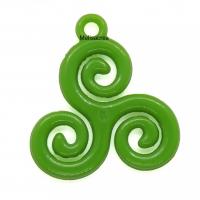 Pendentif acrylique triskel vert 1 