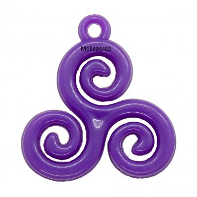 Pendentif acrylique triskel violet