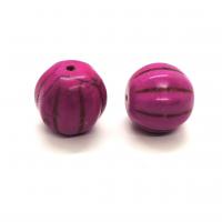 Perle citrouille howlite 13x12mm mauve rose