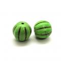 Perle citrouille howlite 13x12mm vert