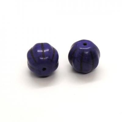 Perle citrouille howlite 13x12mm violet