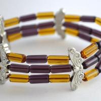 Perle en metal aile avec diamant 5 