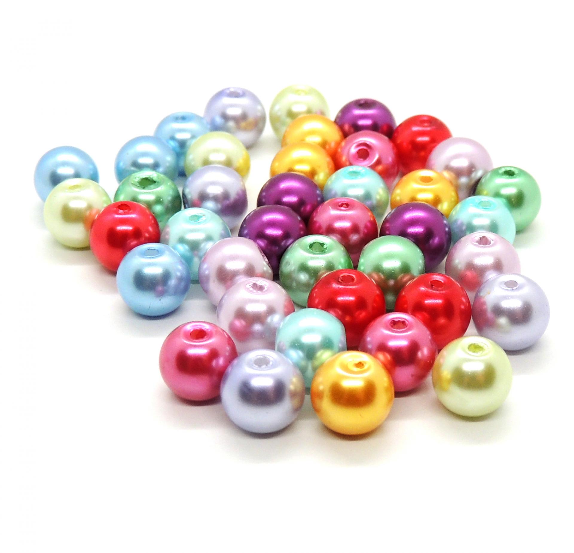 Lot de 50 Perles Craquelées en Verre 6mm Bicolore Fuchia 