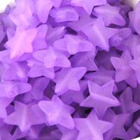 Perle mauve etoile acrylique givree 14mm