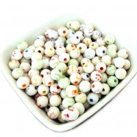 Perle ronde sourire smiley emoji emoticone blanche et multicolore 8mm 3 