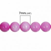 Perle ronde sphere en coquille naturelle rose 7 8mm 3 1