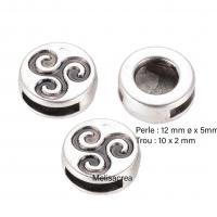 Perle triskell argentee 12 x 5 mm 4 