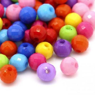 Perles acrylique a facette 6mm multicolore 2 