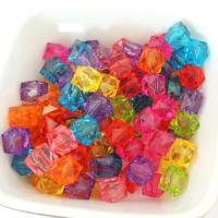 Perles cube a facette 10 mm transparente 2 