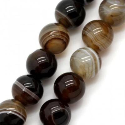 Perles en agate 10mm couleur cafe 1 