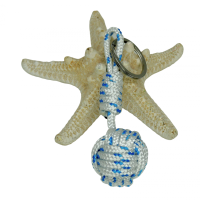 Pomme de touline blanc et bleu 4 rangs porte cles marin 20 photoroom