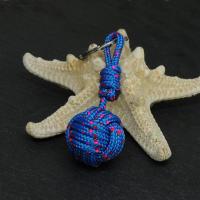 Pomme de touline bleu a points rouge 2 