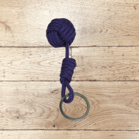 Pomme de touline porte cle marin mauve violet fait main 12 