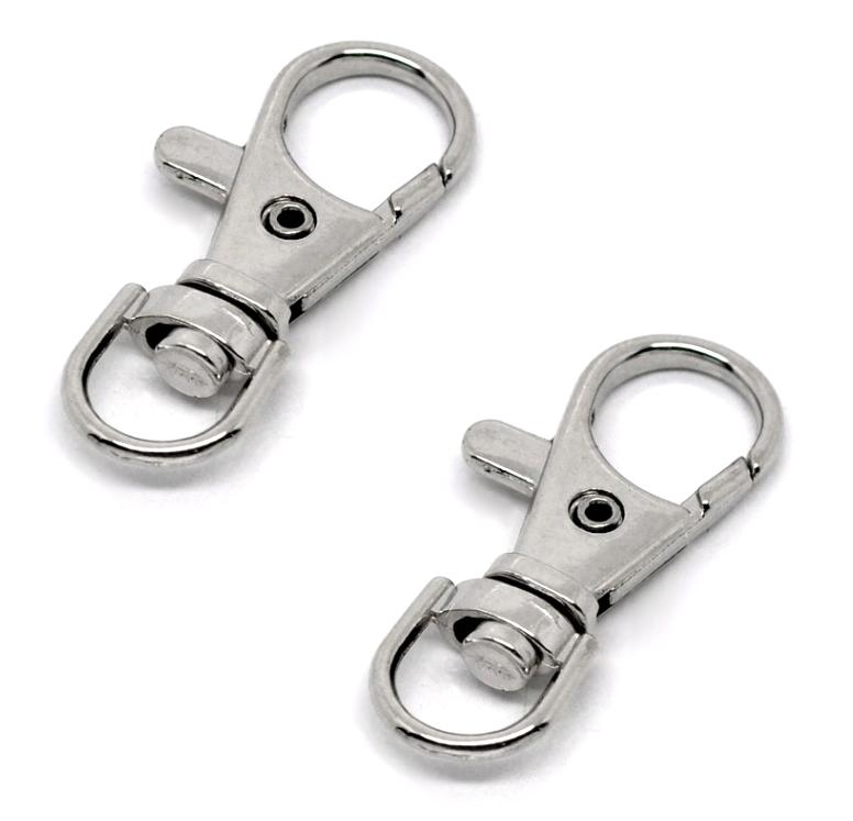 Lot de 4 Anneaux Porte-clefs, Diamètre 3 cm, Couleur Argent, Nickelé