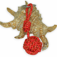 Porte cle pomme de touline rouge rose dore 5 