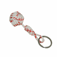 Porte cles marin pomme de touline blanc et rouge 4 brins 1 