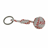 Porte cles marin pomme de touline blanc et rouge 4 brins 3 