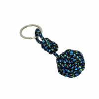 Porte cles marin pomme de touline noir bleu et vert 1 