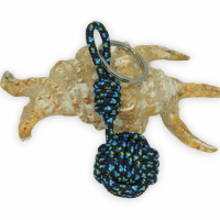 Porte cles marin pomme de touline noir bleu et vert 5 