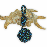 Porte cles marin pomme de touline noir bleu et vert 6 