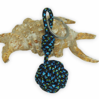 Porte cles marin pomme de touline noir bleu et vert 7 