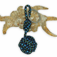 Porte cles marin pomme de touline noir bleu et vert 8 