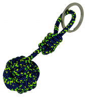 Porte cles pomme de touline bleu marine jaune et vert fluo 2 1 