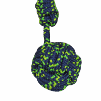 Porte cles pomme de touline bleu marine jaune et vert fluo 6 