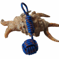 Porte cles pomme de touline bleu rouge et jaune 1 