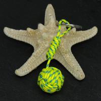 Porte cles pomme de touline jaune et bleu 4 