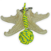 Porte cles pomme de touline jaune et bleu 7 