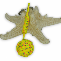 Porte cles pomme de touline jaune turquoise rose 6 