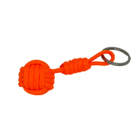 Porte cles pomme de touline noeud marin fait main orange fluo 18 