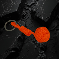 Porte cles pomme de touline noeud marin fait main orange fluo 6 