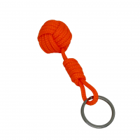 Porte cles pomme de touline noeud marin fait main orange fluo 8 