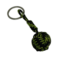 Porte cles pomme de touline noir et jaune 3 