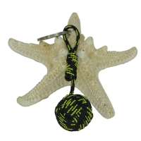 Porte cles pomme de touline noir et jaune 9 