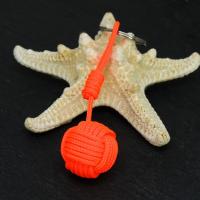 Porte cles pomme de touline orange fluo 2 2