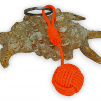 Porte cles pomme de touline orange fluo 2 1 