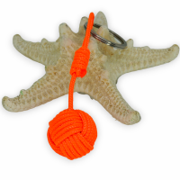 Porte cles pomme de touline orange fluo 4 
