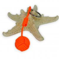Porte cles pomme de touline orange fluo 5 