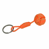 Porte cles pomme de touline orange fluo et dore 1 10 