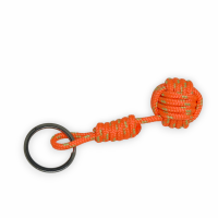 Porte cles pomme de touline orange fluo et dore 1 11 